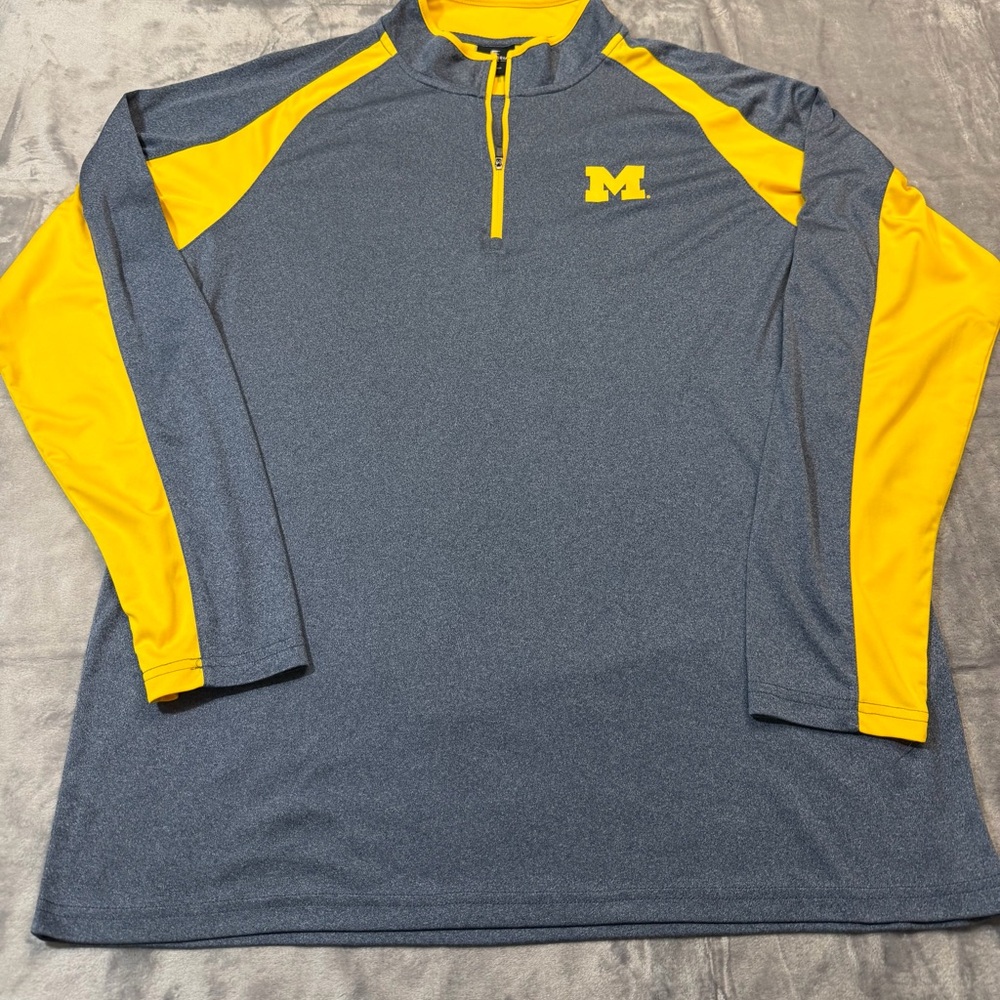 University Of Michigan Wolverines Colosseum 2XL Men's‎ Quarter Zip Pullover